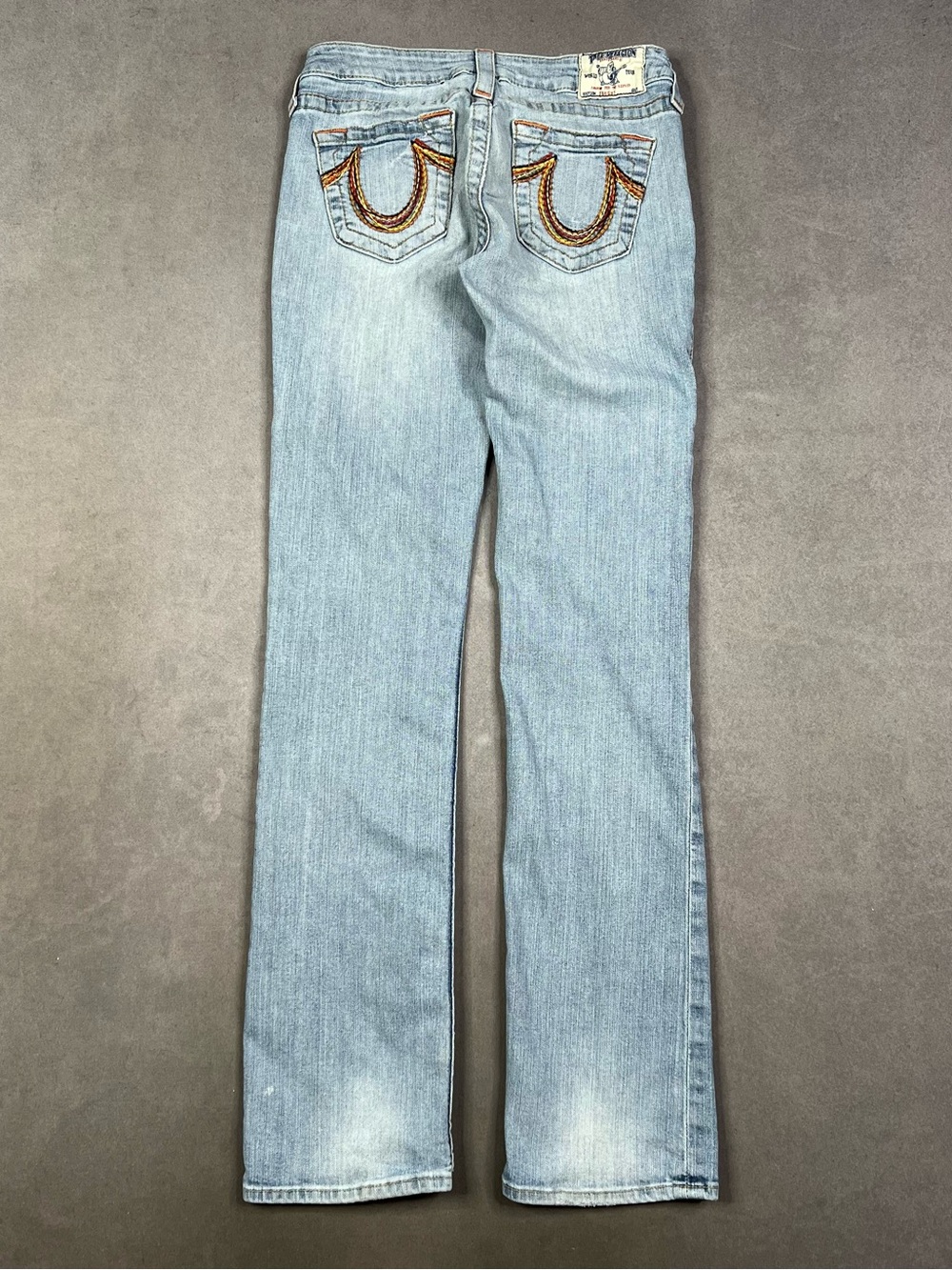 True Religion Light Blue Women's Bootcut Jeans with Signature Back Stitching